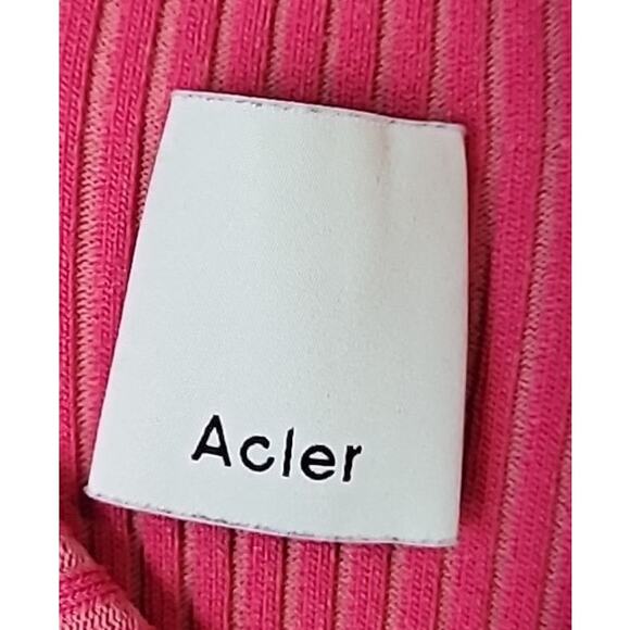 Acler Rickman Dress Sz 6 Berry Pink Ribbed Knit Midi Designer Bodycon EUC - Picture 8 of 10